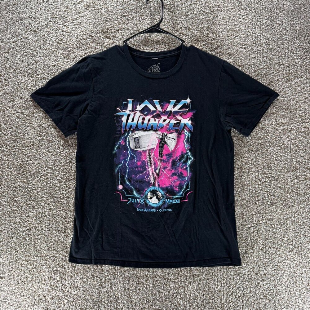 The Lost Bros Shirt Mens‎ Medium Black Love And Thunder New Asgard Adult Crew